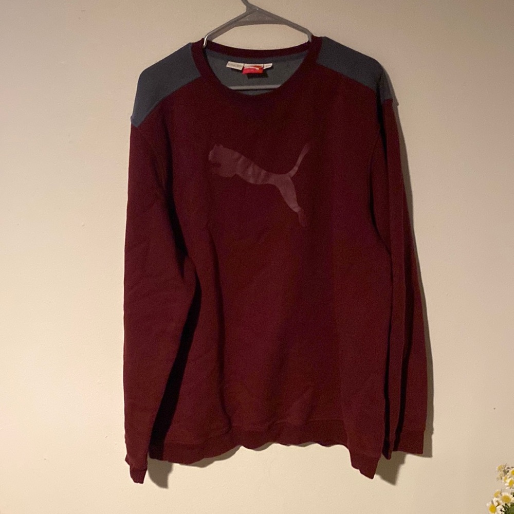 Maroon and Gray Puma Sweater